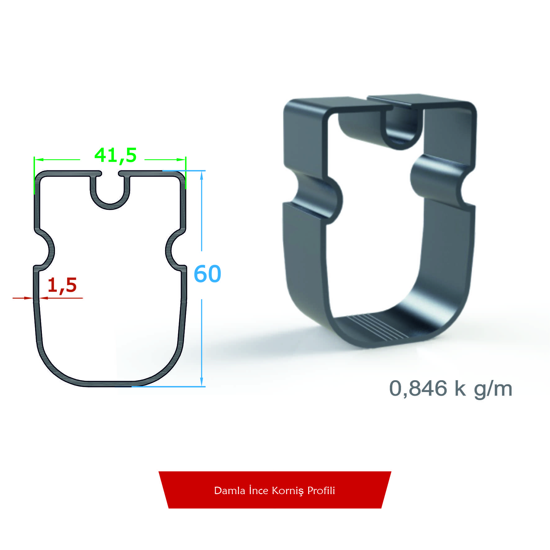 Damla İnce Korniş Profili
